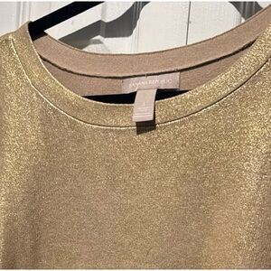 Banana Republic Metallic Gold Knit Top